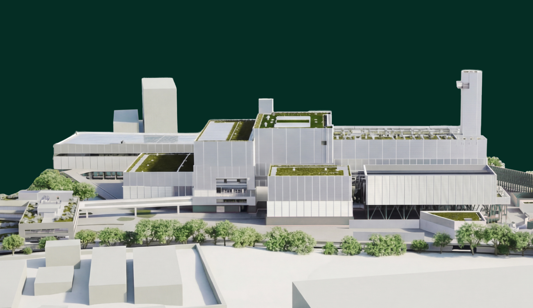 Rendering 3D del Termovalorizzatore di Roma