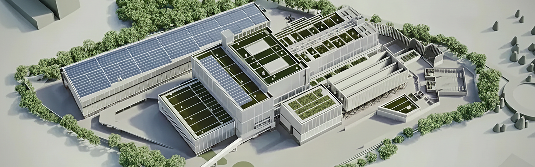 Rendering del termovalorizzatore di Roma, vista laterale