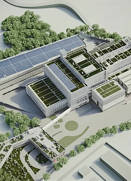 Rendering del termovalorizzatore di Roma, vista laterale